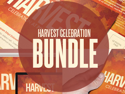 Harvest Celebrationchurch Template Bundle inspiks loswl maple marketing orange postcard psd flyer pumpkin season sermon template thanksgiving