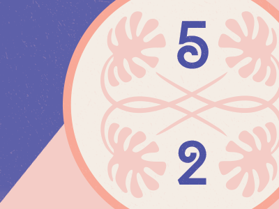 52 2 5 numbers ornamental palm pink purple