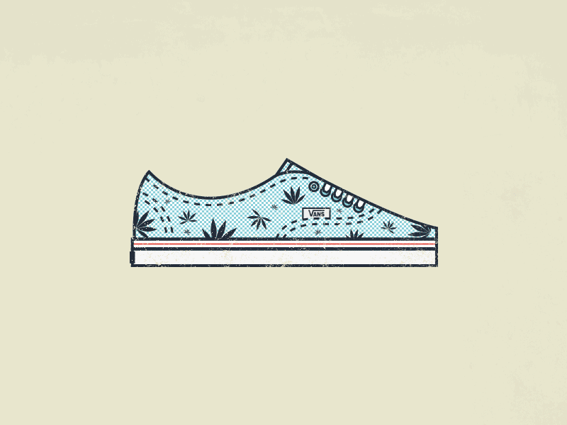 Off the wall animation grunge marihuana sneaker vans vector