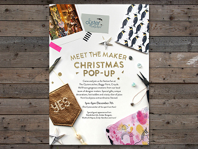 Meet the maker Christmas pop-up poster christmas creative design hand cut handmade holiday poster print