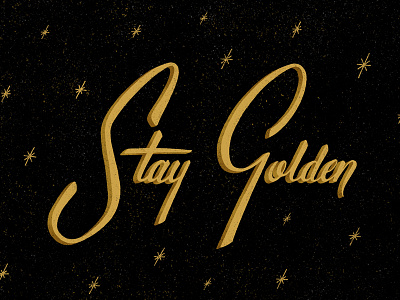 Stay Golden gold hand lettering lettering postcard project script type typography