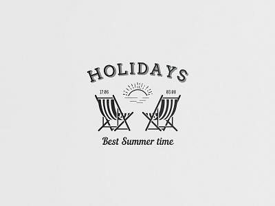 Holidays badge chaise longue emblem hipster logo holidays old style retro insignias sea summer vintage logo