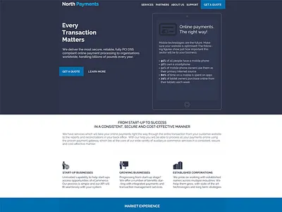 North Payments blue gray landing landing page payment purple web design