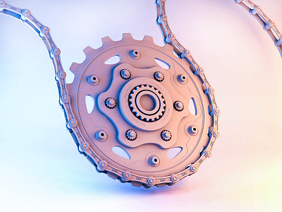 Gear 3d c4d color cycles drive gear lightroom ps roller sprockert