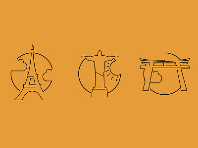 Icons Lines android app black france icon illustration ios japan kyoto line paris rio