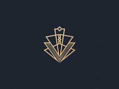 Venue art deco ballroom events gold logo symbol venue wedding