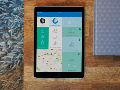 iPad on table app ipad wood