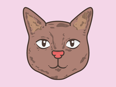 Kittycat animal brown cat dots illustration kitty pink