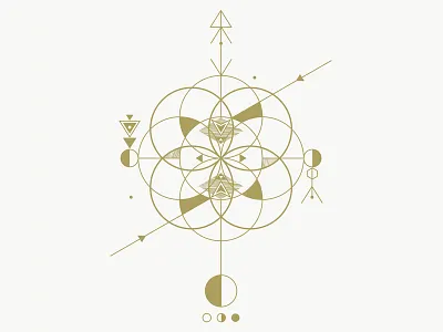 Sombra de sol II geometry gold moon textures triangle