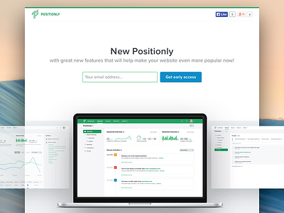 New Positionly - Beta Landing beta design green landing positionly ui