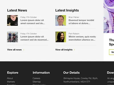 Latest News & Insights footer full screen homepage latest news news redesign responsive