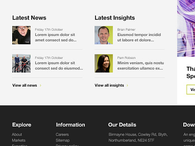 Latest News & Insights footer full screen homepage latest news news redesign responsive