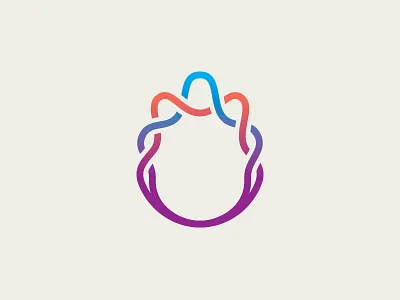 Amplifying Frequency braid branding frequency gradient knot logo twist