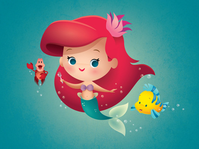 The Little Mermaid ariel cute disney jerrod maruyama kawaii the little mermaid