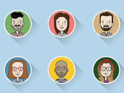 Coworkers avatar illustrate illustration illustrator line art vector