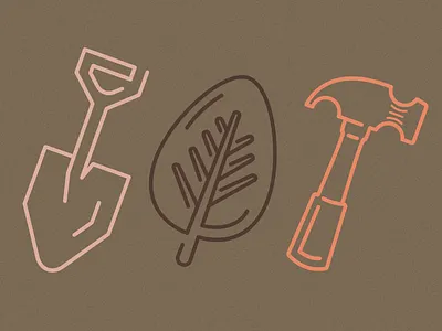 Crafts icons crafts hammer icons leaf shovel