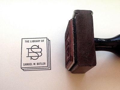 Sam Stamp book ex libris ink library monogram small stamp