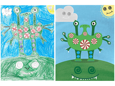 Monster Project cloud illustration monster peppermint project sun