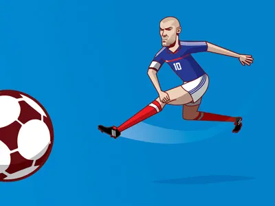 Zidane football france illustration real madrid soccer vector zidane