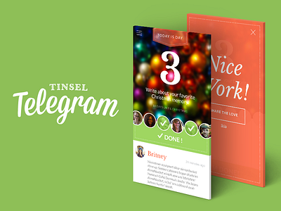 Tinsel Telegram Advent Calendar App advent calendar app christmas concept holiday second friday ui