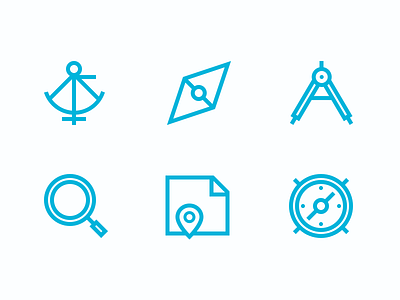 Navigation Set compass icons justas magnifying glass map navigation navigation icons outline outline icons sea icons