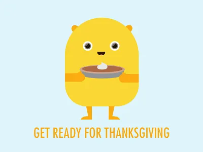 Get ready for thanksgiving character fall flat food happy holiday illustration pie pumpkin simple thanksgiving vector