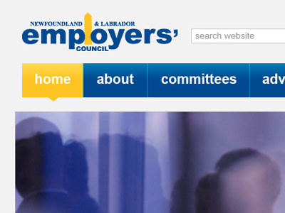 Employers Council Website Header design development header logo navigation search website