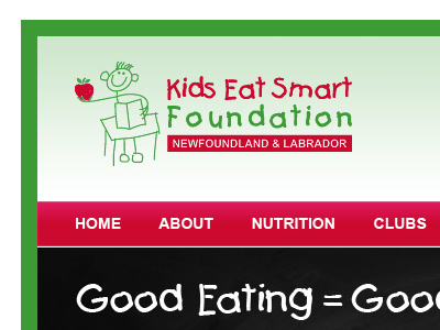 Kids Eat Smart Website Header banner border design development header logo navigation website