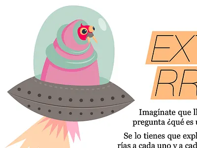 The Extra-Terrestrial alien flying saucer gummy schoolbook vector