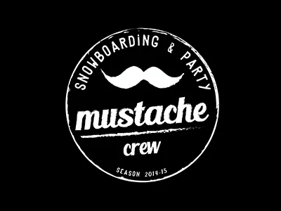 MUSTACHE CREW crew logo mountain mustache snow snowboard snowboarding sticker swag type