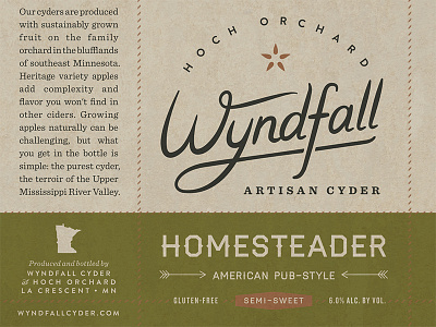 Wyndfall Cyder Label cider label packaging