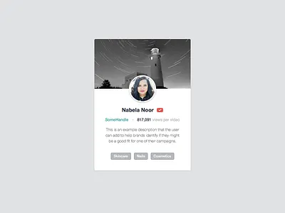 Profile Card card profile