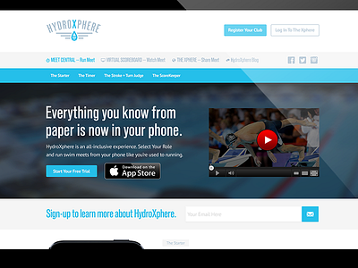 HydroXphere Web Design blue brand design feature23 identity interface logo swimmer swimming ui design ux design water