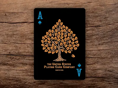 Lumberjacks Ace of Spades ace of spades illustration leaves lumberjack playing cards tree