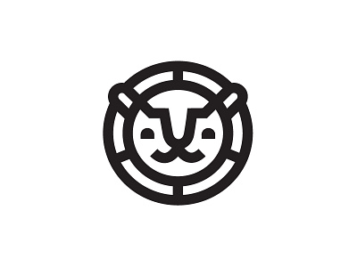 Moustache Lion lines lion logo moustache mustache roundimals thick