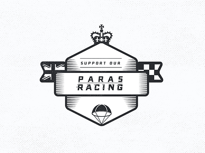 Support Our Paras Racing / Charity Event branding britain chequered crest crown flags logo design racing shield text typography uk