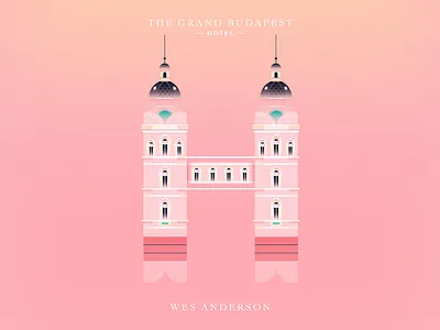 The Grand Budapest Hotel Dropcap 2 architecture building dropcap grand budapest hotel illustration jessica hische lettering monument valley skillshare surreal typography wes anderson