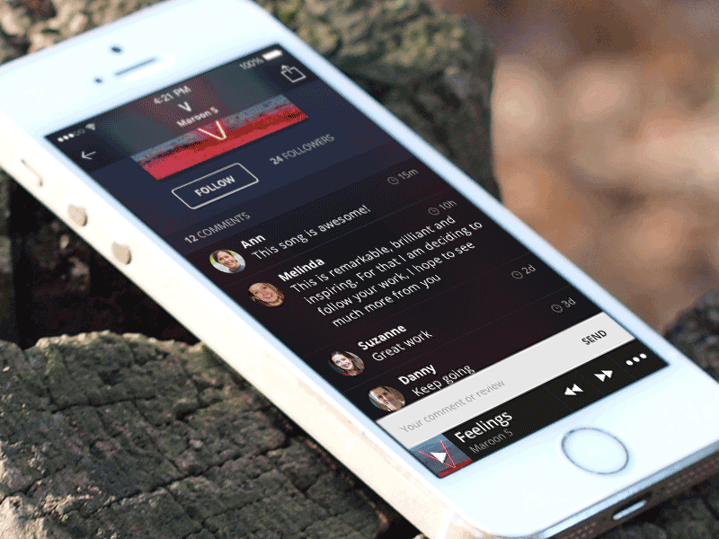 Song screen with comments comments ios8 music song