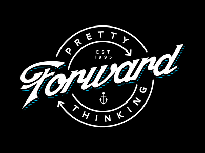 Pretty Forward Thinking anchor arrow black blackboard chalkboard typography white