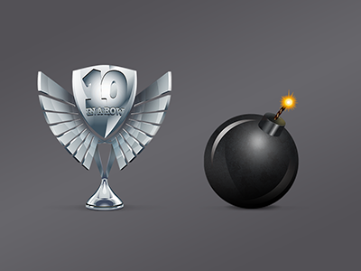 Trophy & Bomb bomb fast fastest game illustration trophie