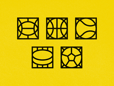 Sportsing baseball basketball ben stafford circles football hockey icons illustrations lines soccer sports squares