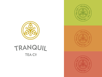 Tranquil balance berry geometry leaf logo monoline seal tea