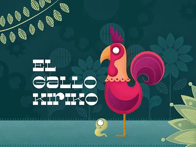 El Gallo Kiriko animals character gallo gusanito illustration kiriko palo tale vector