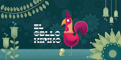 El Gallo Kiriko animals character gallo gusanito illustration kiriko palo tale vector