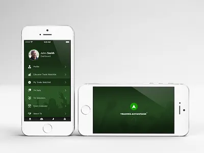 Trading Advantage App app education green iphone stocks technology trading ui ux