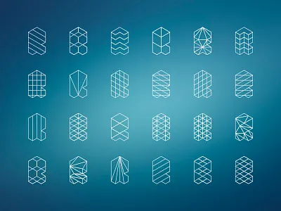 Conditional logo study conditional grid identity isometric line logo