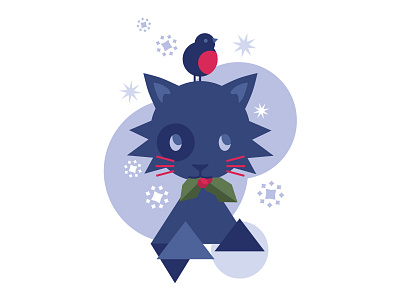 Merry Catmas card christmas illustration