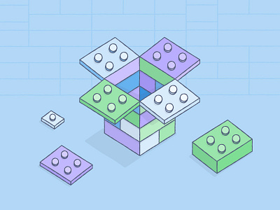 Le' Go building color dropbox illustration lego