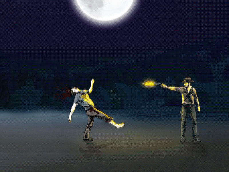 Walking Dead... bullet to the head animation gif rick grimes walking dead zombies