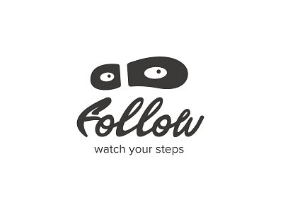 Watch your steps eyes foot handlettering logo logo desing logotype negative space shoes print